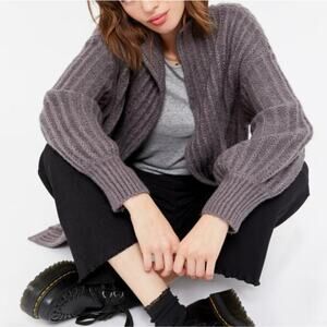 Truly Madly Deeply Gray Knit Cardigan Sweater Size Small Cottagecore Boho